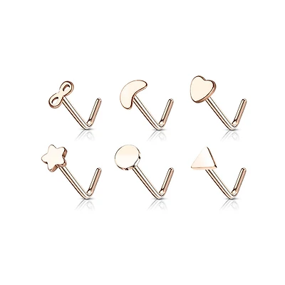 Shapes Rosegold L - Shape Stud 20g