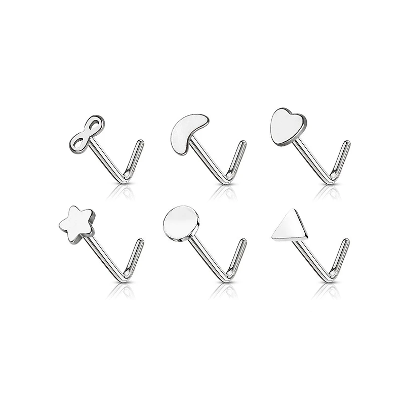 Shapes Steel L - Shape Nose Stud 20g