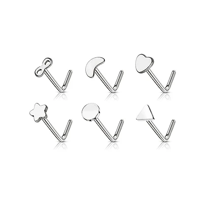 Shapes Steel L - Shape Nose Stud 20g