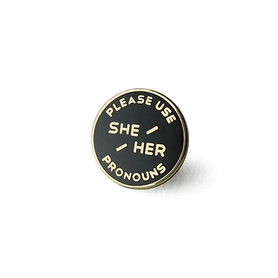 She / Her Pronoun Pin