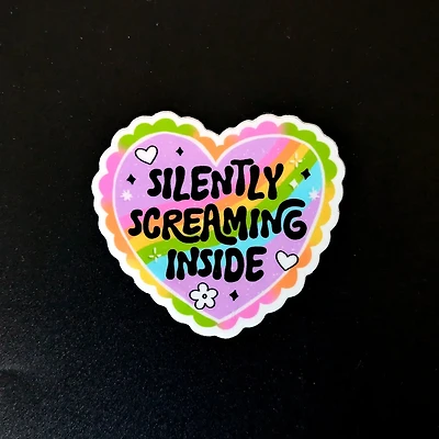 Silently Screaming Inside Vinyl Sticker