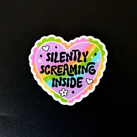 Silently Screaming Inside Vinyl Sticker