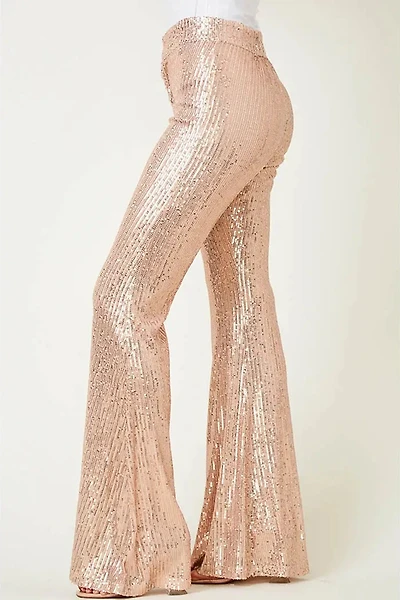 Rose Gold Sequins Dress Pant