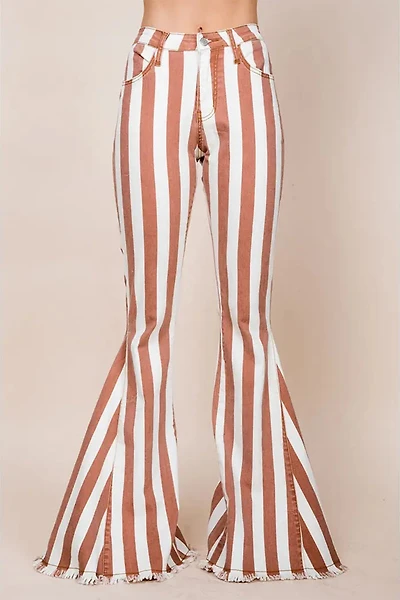 Striped Denim Flares Plus