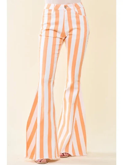Striped Bell Bottom Jeans