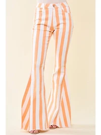Striped Bell Bottom Jeans