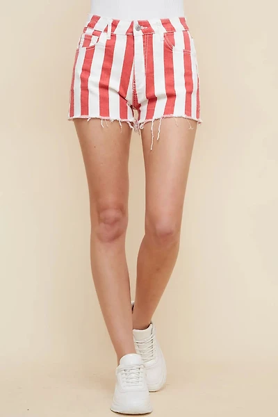 Striped Shorts Red