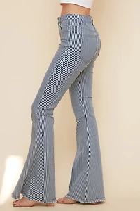 Pinstripe Bell Bottom Jeans