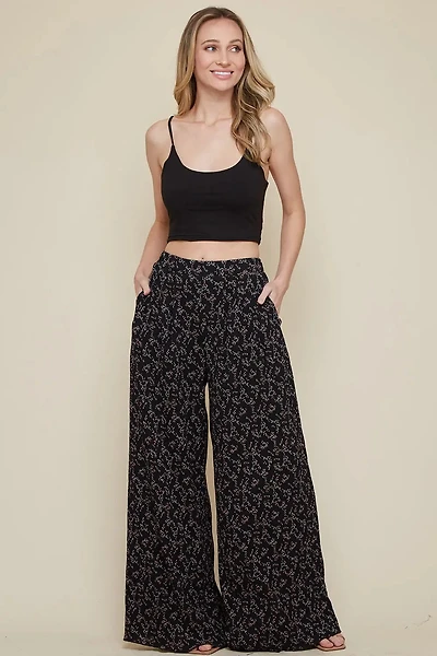 Printed Yoryu Wide Leg Pants