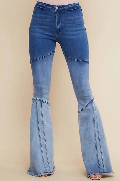 Ombre Bell Bottom Denim