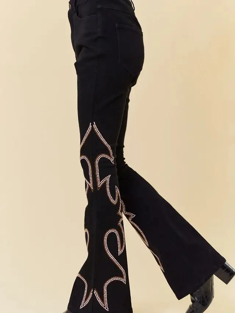 Embellished Denim Pants