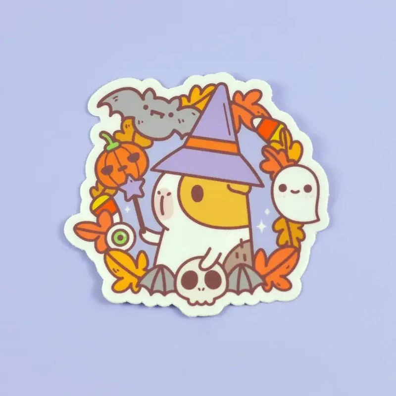 Guinea Pig Witchy Wreath Sticker