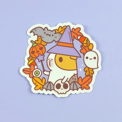 Guinea Pig Witchy Wreath Sticker