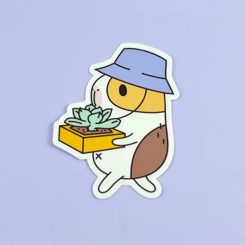 Bubu The Guinea Pig Succulent Gardner Sticker