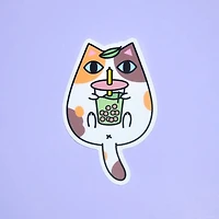 Calico Cat Bubble Tea Vinyl Sticker