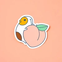 Guinea Pig And Peach Vinyl Sticker