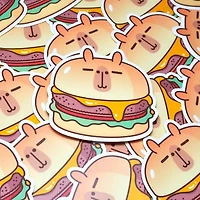 Capybara Cheeseburger Sticker