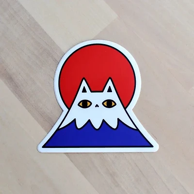 Mount Fuji Cat Sticker