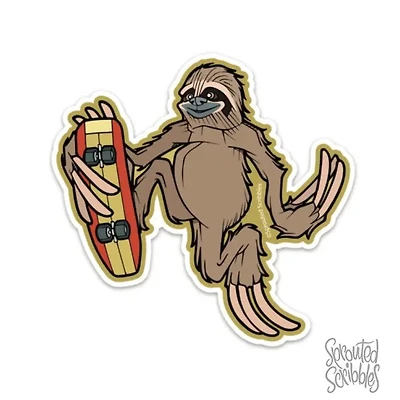 Skater Sloth Sticker