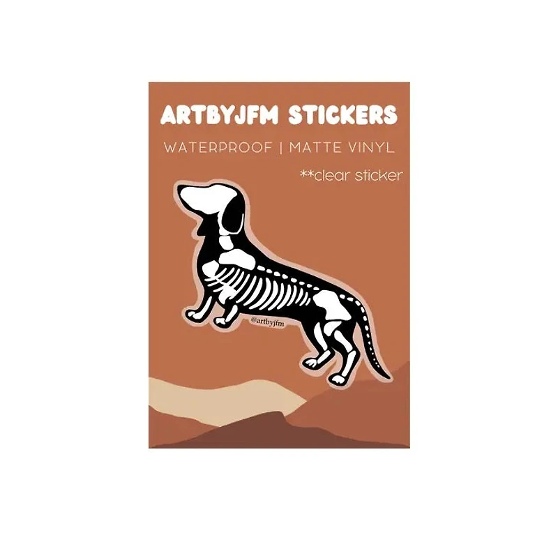 Skeleton Dachshund Sticker