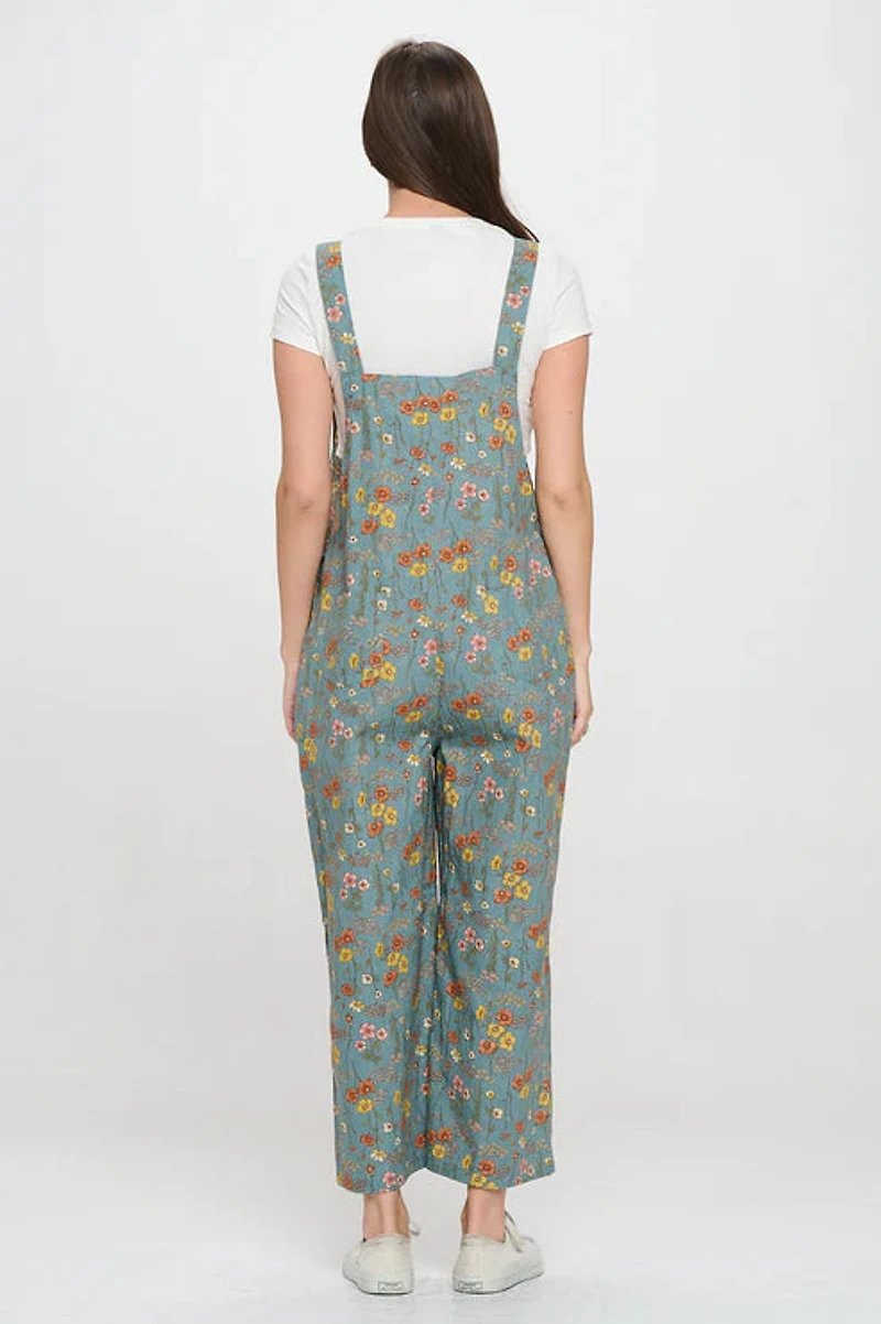 Wildflowers Print Floral Overalls