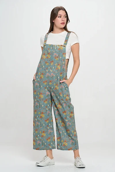 Wildflowers Print Floral Overalls