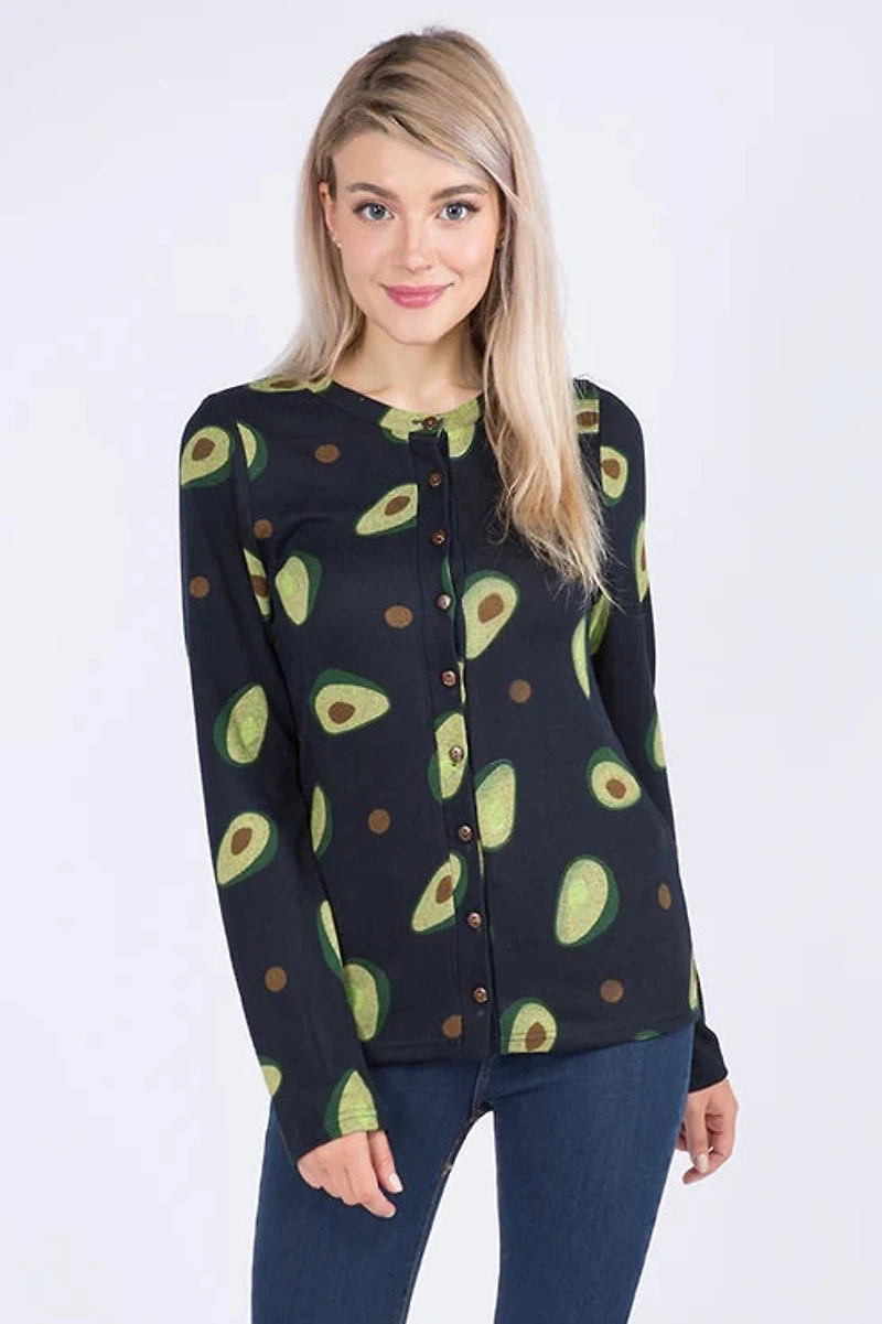 Avocado Print Cardigan