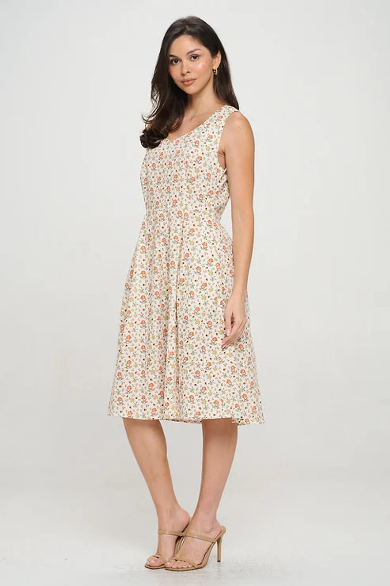 Mushroom Meadow Floral Dress