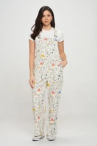 Mushroom Meadow Print Overalls