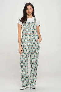 Colorful Butterfly Print Overalls