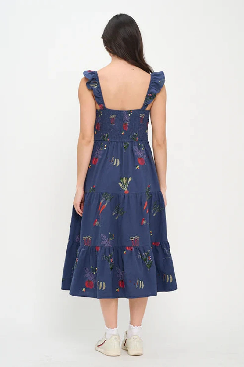 Veggie Garden Embroidered Dress