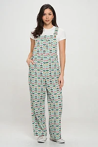 Floral Butterfly Print Overalls