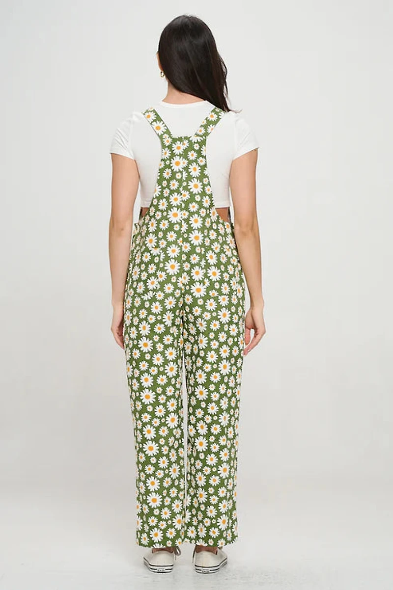 Blooming Print Daisy Overalls