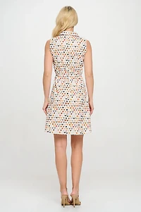 Colorful Cat Face Print Dress