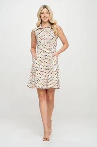 Colorful Cat Face Print Dress