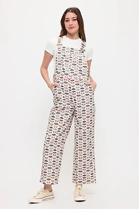Colourful Butterfly Print Overalls