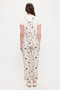 Hedgehog Mushroom Print Overalls