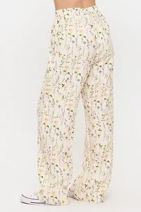 Spring Wildflowers Print Wide Leg Pants