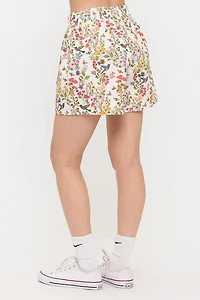 Floral Hummingbird Print Shorts