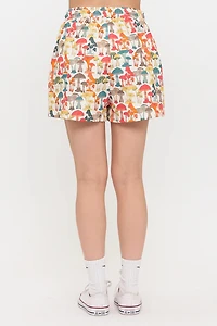Colourful Mushroom Woods Print Shorts