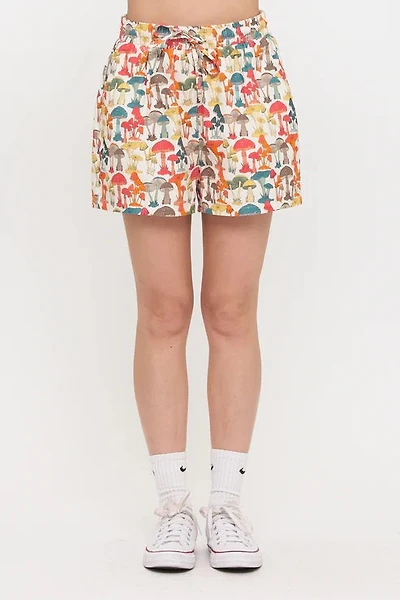 Colourful Mushroom Woods Print Shorts