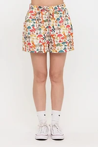 Colourful Mushroom Woods Print Shorts