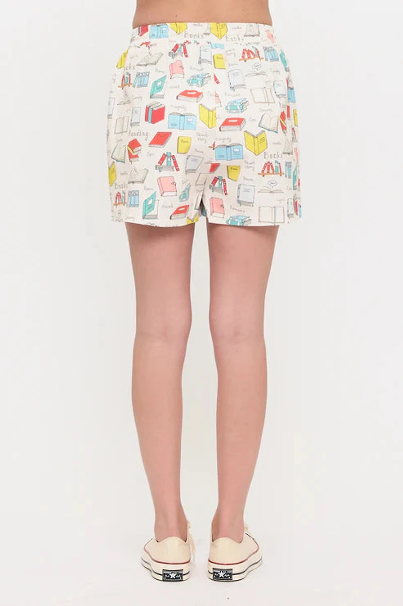 Colourful Books Print Shorts
