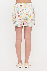 Colourful Books Print Shorts