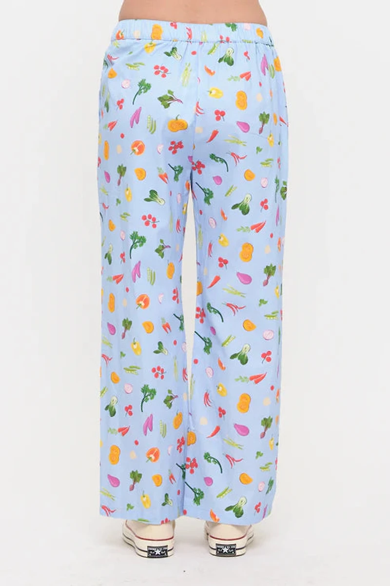 Floral Garden Vegetable Print Pants