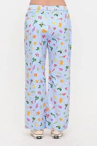 Floral Garden Vegetable Print Pants