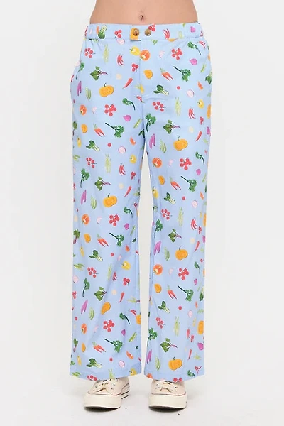 Floral Garden Vegetable Print Pants