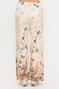 BUTTERFLY FLORAL PRINT PANTS