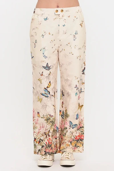 BUTTERFLY FLORAL PRINT PANTS
