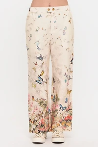 BUTTERFLY FLORAL PRINT PANTS
